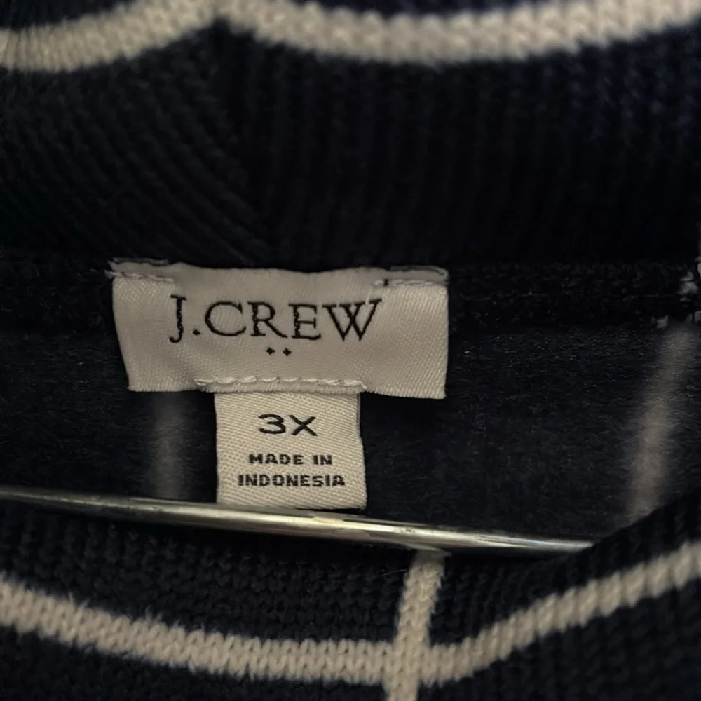 J. Crew Navy and White Striped Turtleneck - Picture 2 of 3